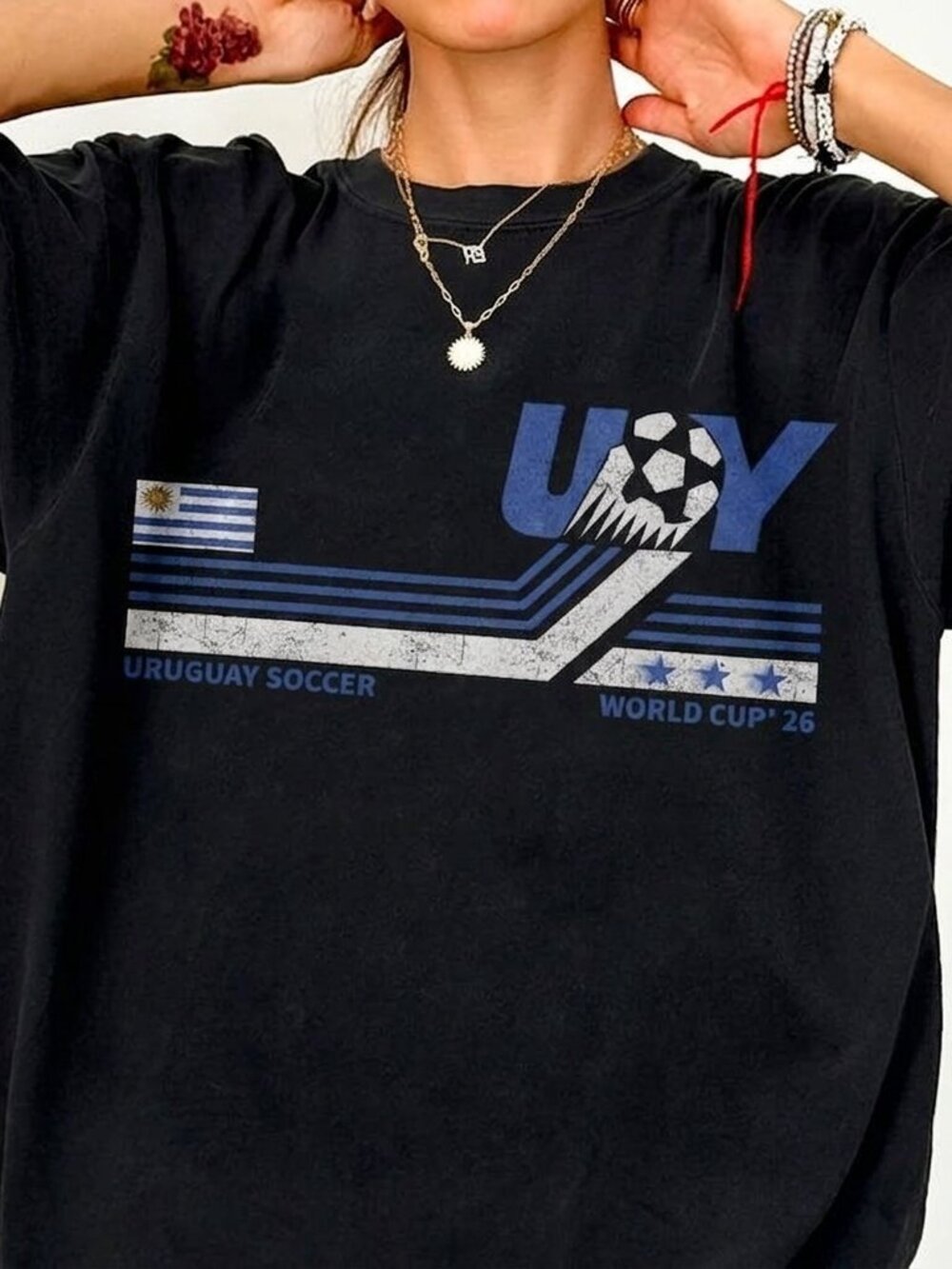 Vintage Uruguay Soccer Tee, Retro Football Fan Graphic Shirt